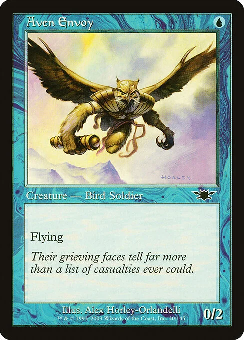Aven Envoy, carta Magic di tipo Creature — Bird Soldier illustrata da Alex Horley-Orlandelli