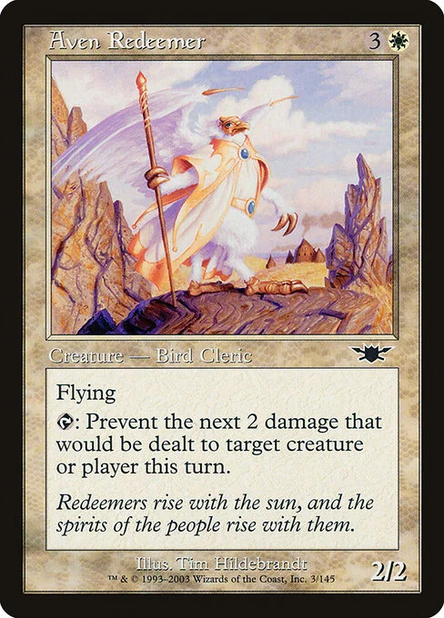 Aven Redeemer, carta Magic di tipo Creature — Bird Cleric illustrata da Tim Hildebrandt