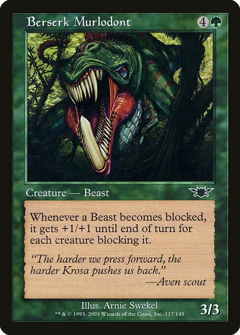 Berserk Murlodont, carta Magic di tipo Creature — Beast illustrata da Arnie Swekel