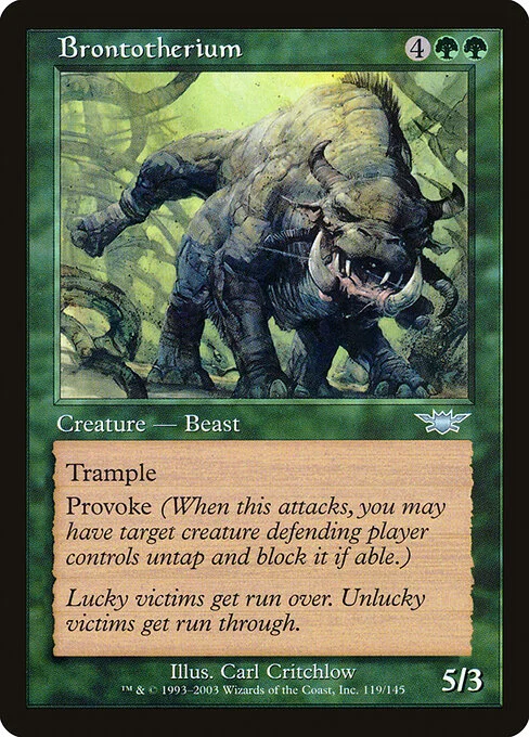 Brontotherium, carta Magic di tipo Creature — Beast illustrata da Carl Critchlow