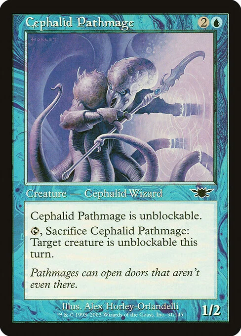 Cephalid Pathmage, carta Magic di tipo Creature — Octopus Wizard illustrata da Alex Horley-Orlandelli