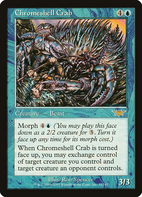 Chromeshell Crab, carta Magic di tipo Creature — Crab Beast illustrata da Ron Spencer
