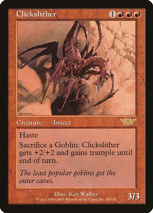 Clickslither, carta Magic di tipo Creature — Insect illustrata da Kev Walker