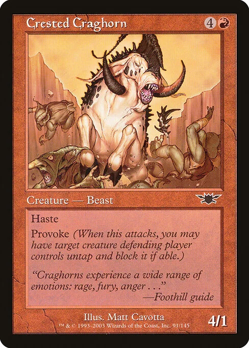Crested Craghorn, carta Magic di tipo Creature — Goat Beast illustrata da Matt Cavotta