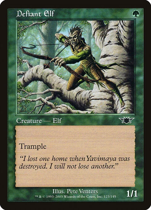 Defiant Elf, carta Magic di tipo Creature — Elf illustrata da Pete Venters