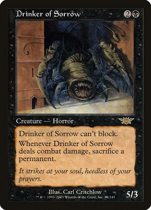Drinker of Sorrow, carta Magic di tipo Creature — Horror illustrata da Carl Critchlow