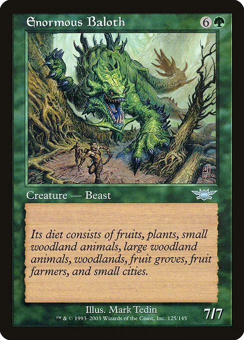 Enormous Baloth, carta Magic di tipo Creature — Beast illustrata da Mark Tedin