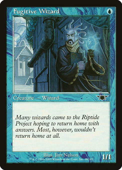 Fugitive Wizard, carta Magic di tipo Creature — Human Wizard illustrata da Jim Nelson