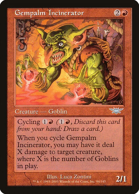 Gempalm Incinerator, carta Magic di tipo Creature — Goblin illustrata da Luca Zontini