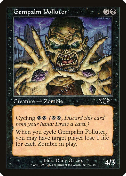 Gempalm Polluter, carta Magic di tipo Creature — Zombie illustrata da Dany Orizio