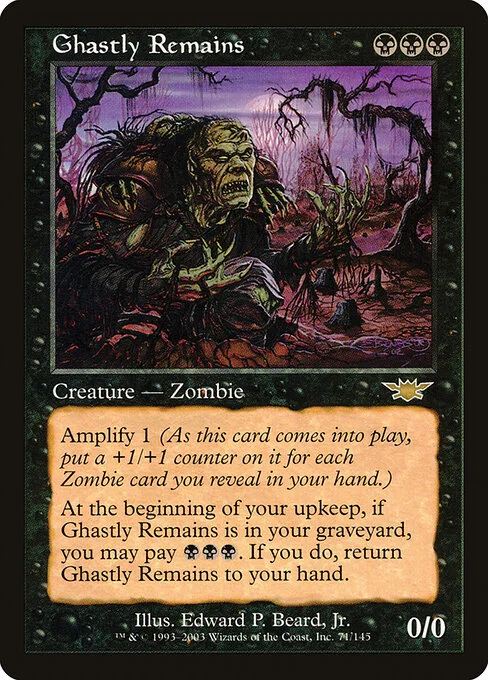 Ghastly Remains, carta Magic di tipo Creature — Zombie illustrata da Edward P. Beard, Jr.