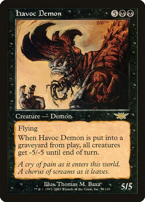 Havoc Demon, carta Magic di tipo Creature — Demon illustrata da Thomas M. Baxa