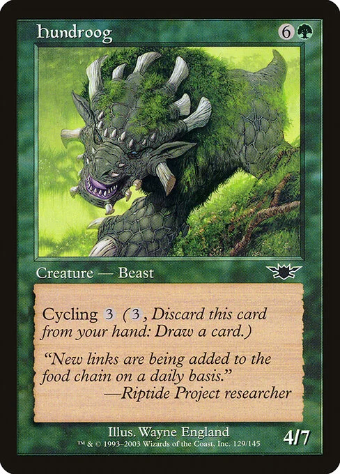 Hundroog, carta Magic di tipo Creature — Beast illustrata da Wayne England