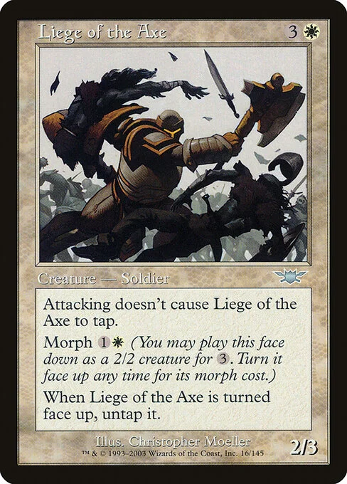 Liege of the Axe, carta Magic di tipo Creature — Human Soldier illustrata da Christopher Moeller