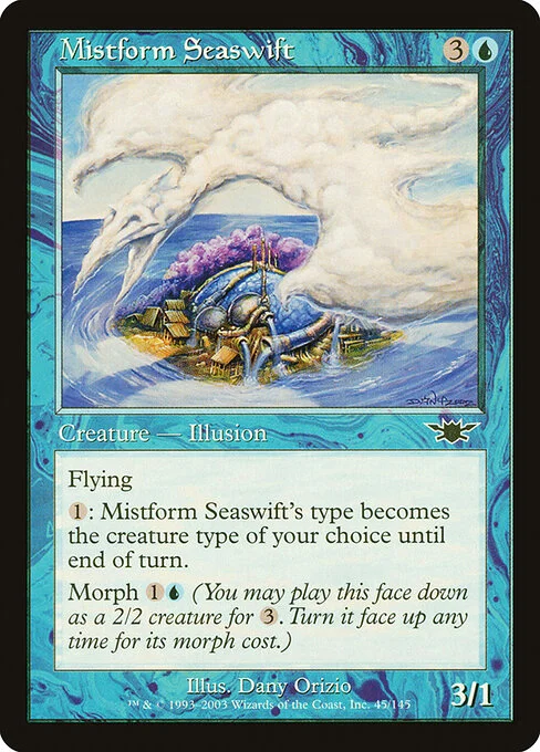 Mistform Seaswift, carta Magic di tipo Creature — Illusion illustrata da Dany Orizio