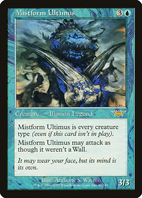 Mistform Ultimus, carta Magic di tipo Legendary Creature — Illusion illustrata da Anthony S. Waters