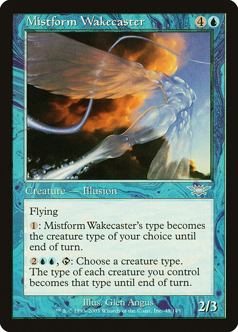 Mistform Wakecaster, carta Magic di tipo Creature — Illusion illustrata da Glen Angus