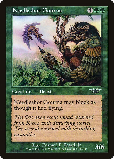 Needleshot Gourna, carta Magic di tipo Creature — Beast illustrata da Edward P. Beard, Jr.