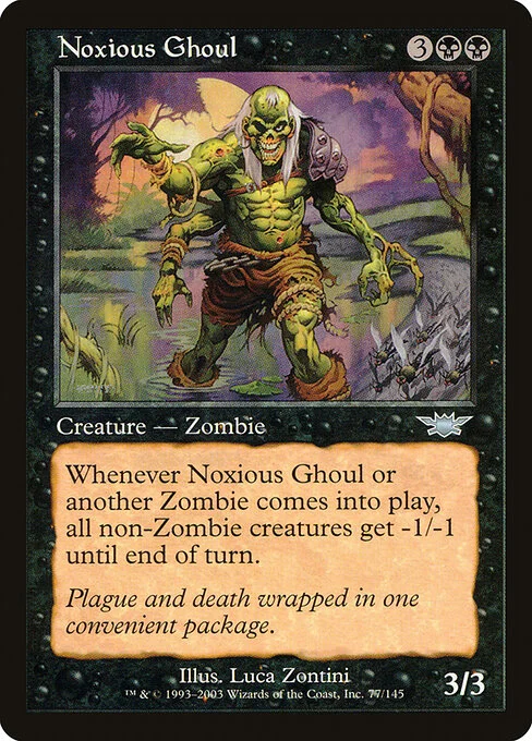 Noxious Ghoul, carta Magic di tipo Creature — Zombie illustrata da Luca Zontini