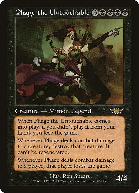 Phage the Untouchable, carta Magic di tipo Legendary Creature — Avatar Minion illustrata da Ron Spears
