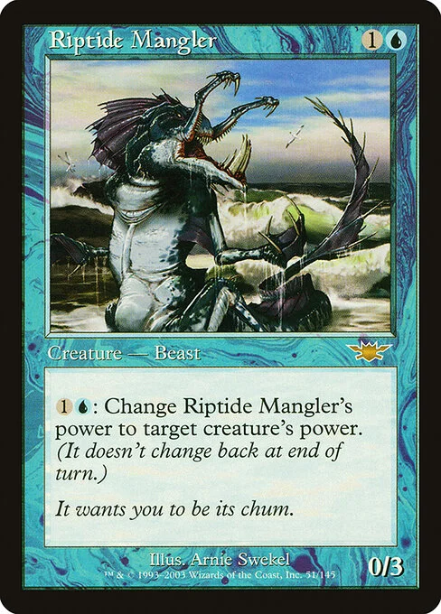 Riptide Mangler, carta Magic di tipo Creature — Beast illustrata da Arnie Swekel