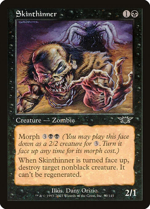 Skinthinner, carta Magic di tipo Creature — Zombie illustrata da Dany Orizio