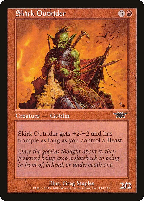 Skirk Outrider, carta Magic di tipo Creature — Goblin illustrata da Greg Staples