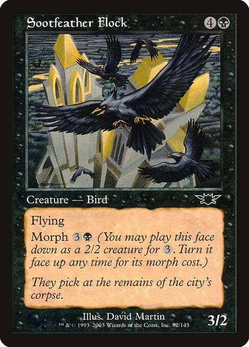 Sootfeather Flock, carta Magic di tipo Creature — Bird illustrata da David Martin