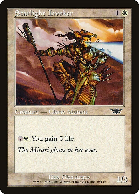 Starlight Invoker, carta Magic di tipo Creature — Human Cleric Mutant illustrata da Glen Angus