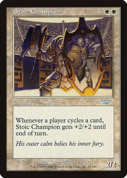 Stoic Champion, carta Magic di tipo Creature — Human Soldier illustrata da Greg Hildebrandt