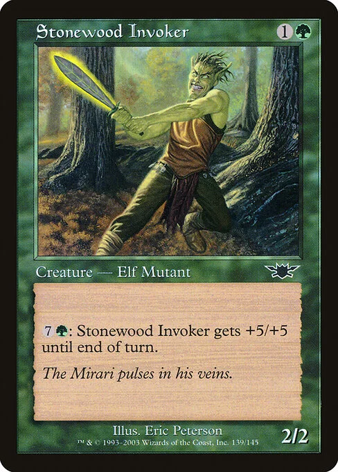 Stonewood Invoker, carta Magic di tipo Creature — Elf Mutant illustrata da Eric Peterson