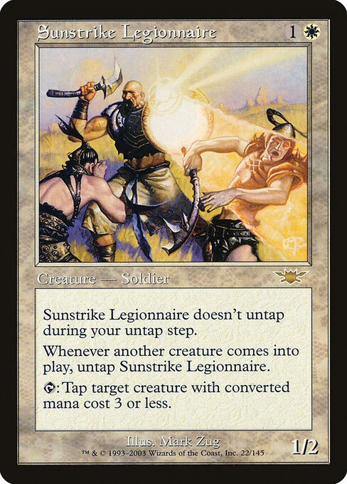 Sunstrike Legionnaire, carta Magic di tipo Creature — Human Soldier illustrata da Mark Zug