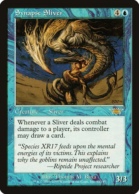 Synapse Sliver, carta Magic di tipo Creature — Sliver illustrata da Thomas M. Baxa