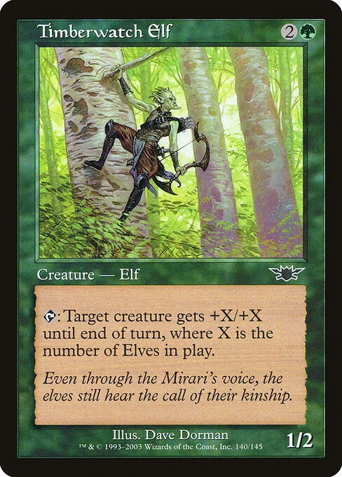 Timberwatch Elf, carta Magic di tipo Creature — Elf illustrata da Dave Dorman