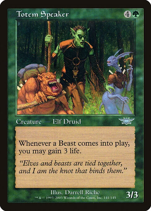 Totem Speaker, carta Magic di tipo Creature — Elf Druid illustrata da Darrell Riche