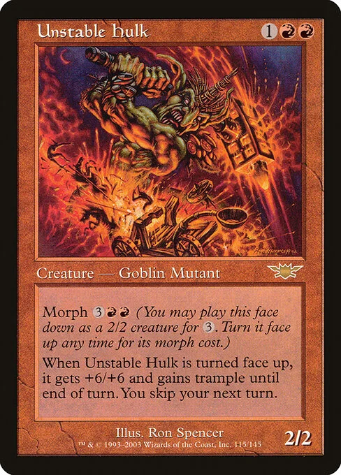 Unstable Hulk, carta Magic di tipo Creature — Goblin Mutant illustrata da Ron Spencer