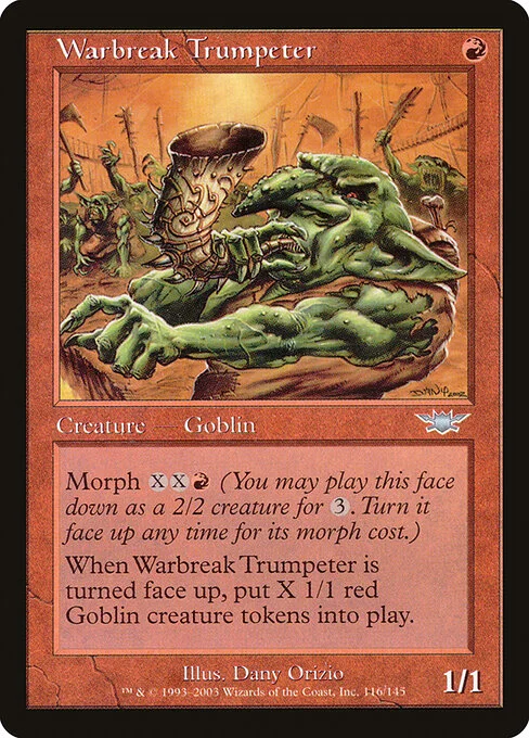 Warbreak Trumpeter, carta Magic di tipo Creature — Goblin illustrata da Dany Orizio