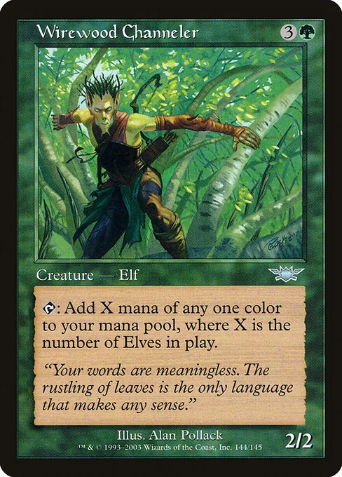Wirewood Channeler, carta Magic di tipo Creature — Elf Druid illustrata da Alan Pollack