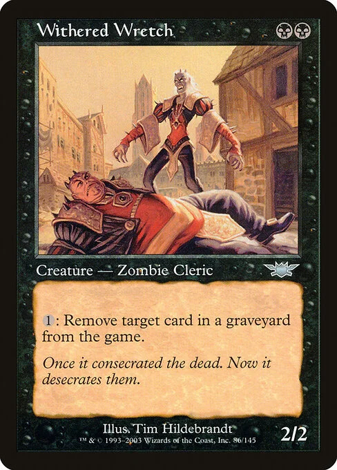 Withered Wretch, carta Magic di tipo Creature — Zombie Cleric illustrata da Tim Hildebrandt