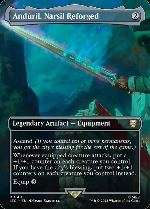 Andúril, Narsil Reforged, carta Magic di tipo Legendary Artifact — Equipment illustrata da Jason Rainville