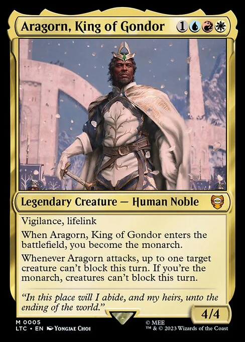 Aragorn, King of Gondor, carta Magic di tipo Legendary Creature — Human Noble illustrata da Yongjae Choi