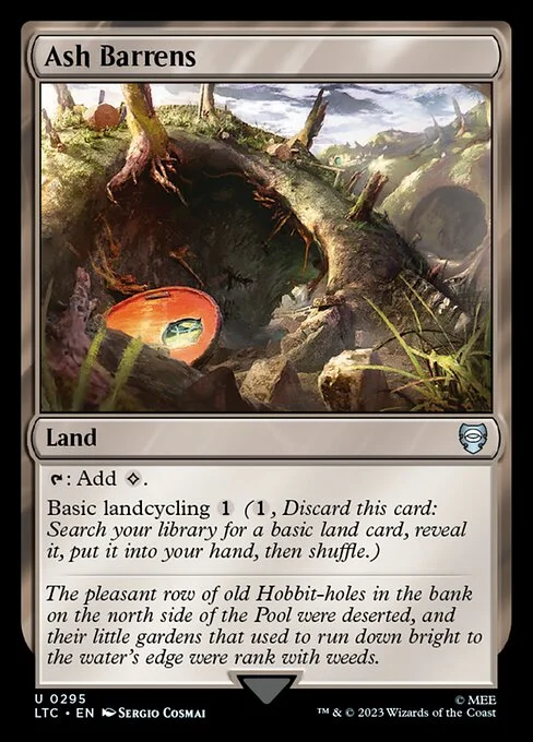 Ash Barrens, carta Magic di tipo Land illustrata da Sergio Cosmai