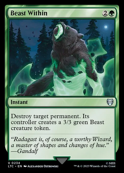 Beast Within, carta Magic di tipo Instant illustrata da Alexander Ostrowski