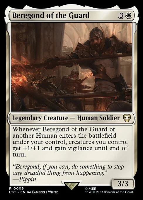Beregond of the Guard, carta Magic di tipo Legendary Creature — Human Soldier illustrata da Campbell White