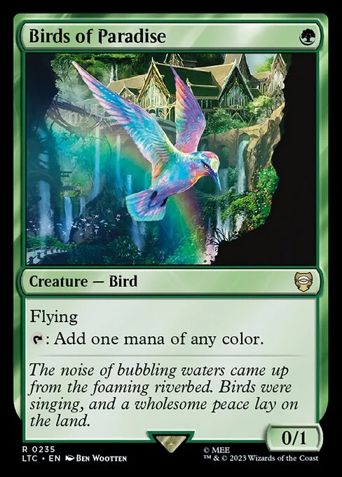 Birds of Paradise, carta Magic di tipo Creature — Bird illustrata da Ben Wootten
