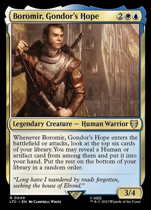 Boromir, Gondor's Hope, carta Magic di tipo Legendary Creature — Human Warrior illustrata da Campbell White