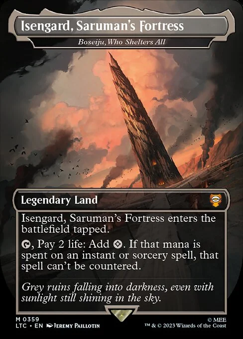 Boseiju, Who Shelters All, carta Magic di tipo Legendary Land illustrata da Jeremy Paillotin