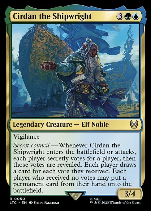 Círdan the Shipwright, carta Magic di tipo Legendary Creature — Elf Noble illustrata da Filipe Pagliuso