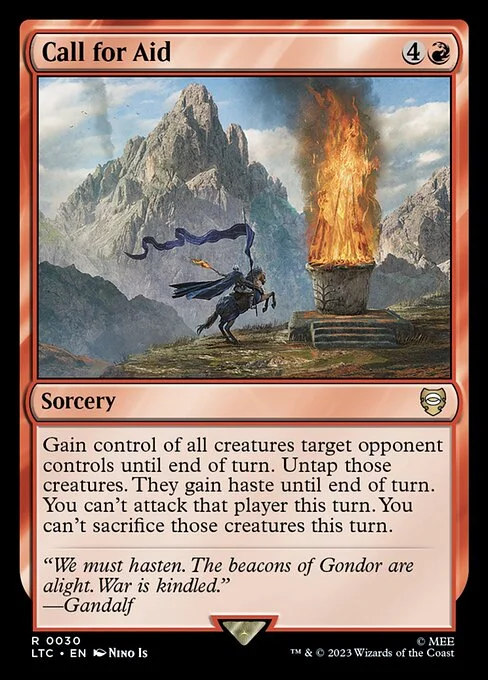 Call for Aid, carta Magic di tipo Sorcery illustrata da Nino Is