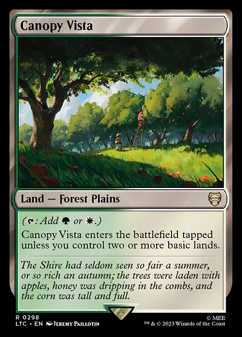 Canopy Vista, carta Magic di tipo Land — Forest Plains illustrata da Jeremy Paillotin
